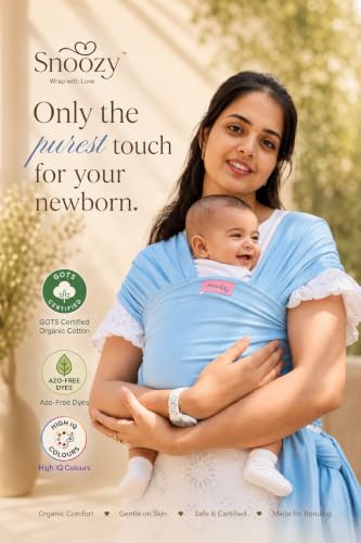 Image of Snoozy Kangaroo Baby Wrap Carrier - Soft Stretchy Newborn Sling, Ergonomic Hands-Free Infant Carrier for Kangaroo Mother Care