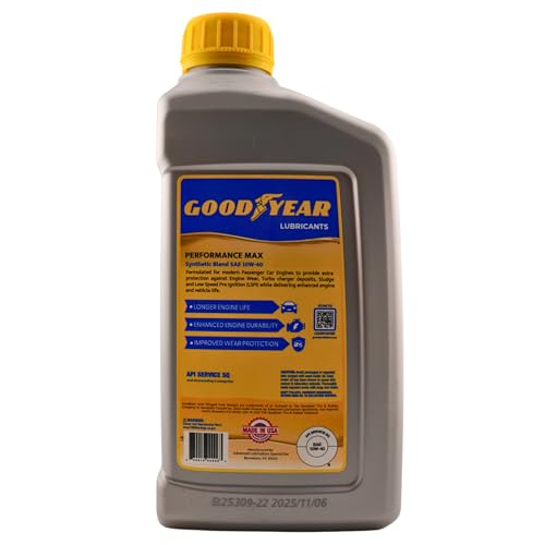 Aceite para motor mezcla sintética SAE 10W-40 Goodyear 1 cuarto miniatura 4