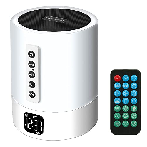DooTheJi-Sound Machine, Smart Light, Personal Sleep Routine, Bluetooth Speaker, Night Light,9 Natural Soothing Sounds,Baby Essentials, Touch Control Bedside Table Light and White Noise Machine