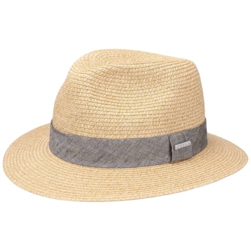 Stetson Nark Traveller Chapeau de Paille Toyo Bande Reps Multicolore Unisexe Printemps Ete