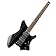 EART Headless E-Gitarre Fix Bridge für 6 -saitige Reisegitarre Kleine, aber vollwertige LEAF-Gitarre Ultraleicht für Reisen und Performance Richtige Solid-Body-Gitarre (Schwarz ohne Furnier)