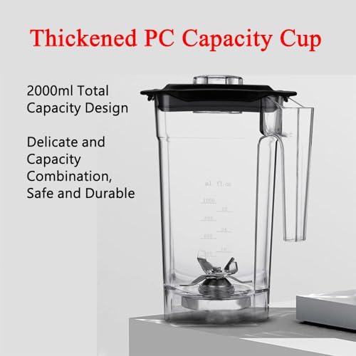 Super Quiet Commercial Blender with Soundproof Enclosure, Heavy Duty Ice Crushing Machine, Self-Cleaning 4D Blades, Perfect for Smoothies, Soups & Frozen Drinks - 2 Crushed Cups Included