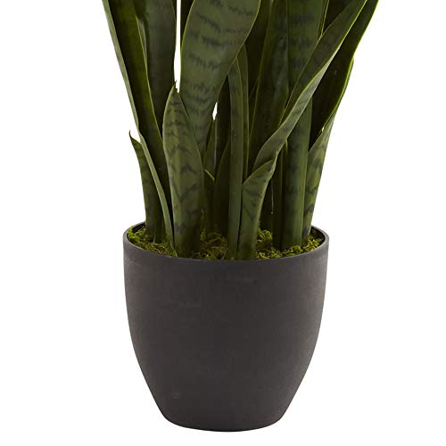 Nearly Natural, Green 4855 35In. Sansevieria With Black Planter #TOP3