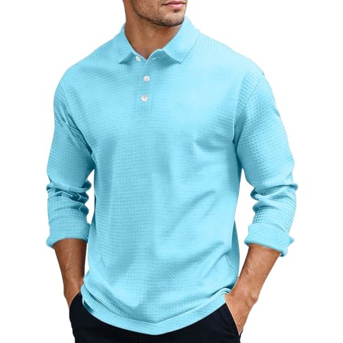 Polo homme manche longue décontracté pour le travail et sorties nature
