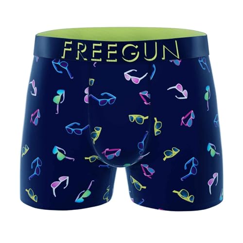 FREEGUN Boxer Homme Microfibre Image (M, Lunettes B14)
