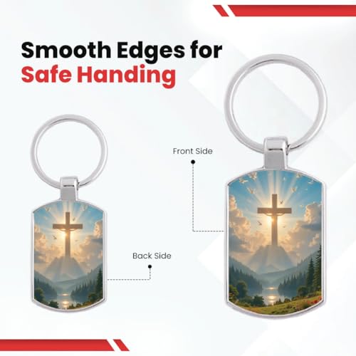 Image of Stylish Metal Keychains with Permanent Glossy Print - Inspirational Quotes & Spiritual Designs - Perfect Key chains for loved ones, Personal Use, Gifts & Return Gifts