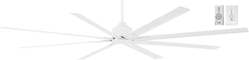 Minka-Aire F896-84-WHF, Xtreme H2O Ventilador de techo de 84 pulgadas, acabado blanco plano con control remoto y control de pared adicional