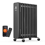 VonHaus Oil Filled Radiator – Digitial LED Oil Heater with Remote Control, WiFi Smart Compatible with Alexa/Google Home – Portable Electric Free Standing 2500W – 24 hour Timer, Adjustable Thermostat