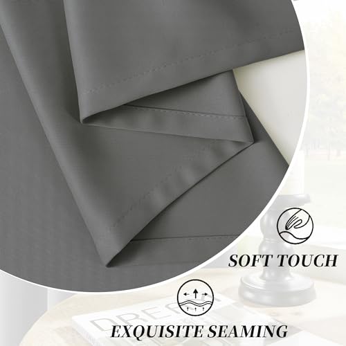 Image of HUTO Blackout Bedroom Window Curtains Drapes - Antique Copper Thermal Insulated Privacy Protect Curtains Drpaeries for Living Room, 2 Panels, 42 x 63 Inch, Grey