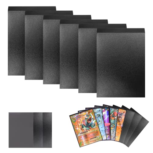 Jinhuaxin 300 Stück Soft Sleeves, Pockets Sammelkarten Pages, Soft Penny Kartenfolien, 66 x 91mm Kartenhüllen, Karten Hüllen für Yu-Gi-Oh Karten, MTG und Tauschkarten, Schwarz Cover
