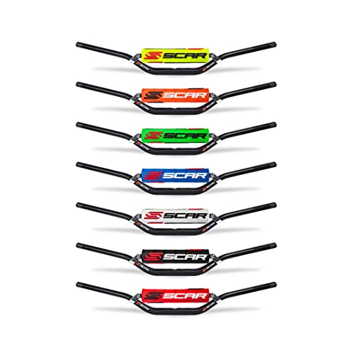 SCAR Guidon Moto Cross 22mm - Bas - Alu Street Roadster Hornet CB Bandit GSR Z750 - Mousse bleue