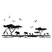 Animaux Africains Autocollant - TOOGOO(R)Animaux Africains Muraux Amovibles Stickers Autocollants Art Mural Pour La DeCoration De La Chambre Noir
