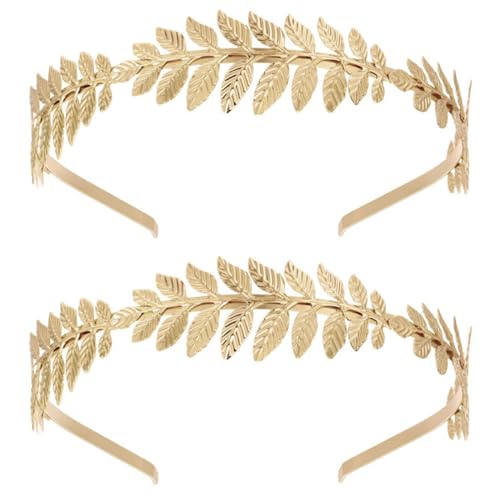CATOR 2 peças bandoletes de deusa romana bandoletes para mulher tiara dourada noiva meninas coroa de louro acessórios para o cabelo casamento dourado coroa de folhas boémio acessórios para o cabelo