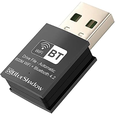 Blueshadow Mini 2-in-1 USB WiFi Bluetooth Adapter AC600-2.4G/5G Dual Band Wireless Network Adapter for Desktop PC, Bluetooth 4.2, WPA3 Network Security, Supports Windows 11,10, 8.1,8, 7
