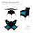 Y Enjoy Patio Dining Set,5 Piece Outdoor Wicker Bistro Set PE Rattan Dining Table and Chairs,Furniture Set with Umbrella Cutout for Backyard Outdoor Kitchen Lawn & Garden (Black-Lakeblue), KLE-05