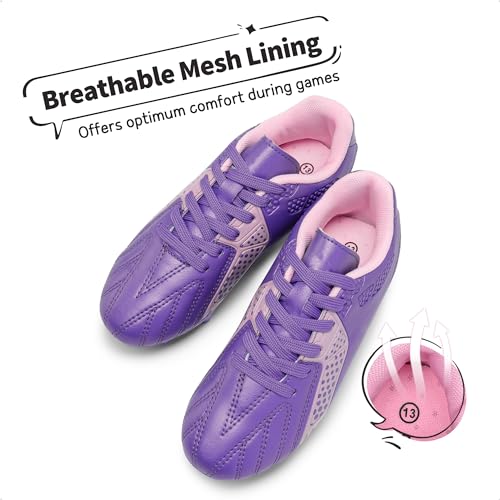 DREAM PAIRS Boys Girls Soccer Cleats Youth Firm Groud Classic Lightweight Football Shoes for Little/Big Kid4