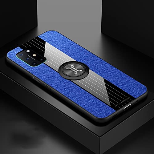 LIAOTIAN Cellphone Protective Case for OnePlus 8T XINLI Stitching Cloth Texture TPU Phone Case with Ring Holder
