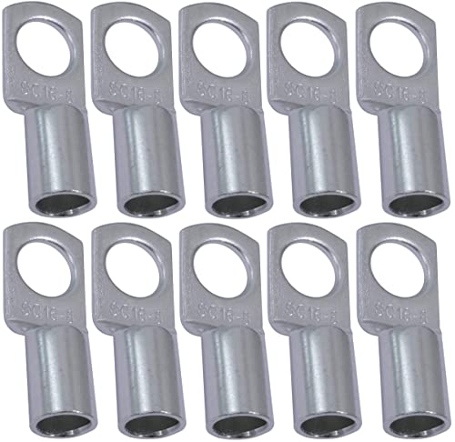 Aerzetix - C44940 - Lot de 10 Cosses Electriques à Oeillet Tubulaire - Oeil - Ø8mm - Non Isolées - pour Conducteur à diamètre maximal 5.3mm - Connecteur de Fil Electrique