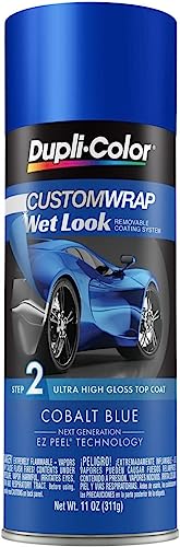 Dupli-Color ECWRC8820 Custom Wrap Wet Look High Gloss Removable Automotive Paint – Cobalt Blue Spray Paint - 11 oz. Aerosol Can