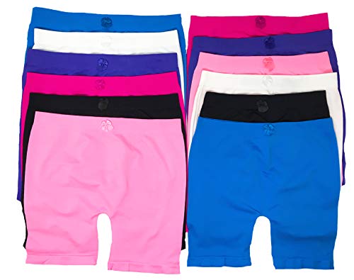 I&S Little Girls Bike Shorts Dance Underwear Sports 6, 12 Packs for Sports Play Or Under Skirts