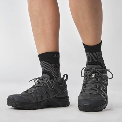 Salomon Women's X BRAZE Hiking Shoes for Women, Pewter / Ebony / Rainy Day,7.5