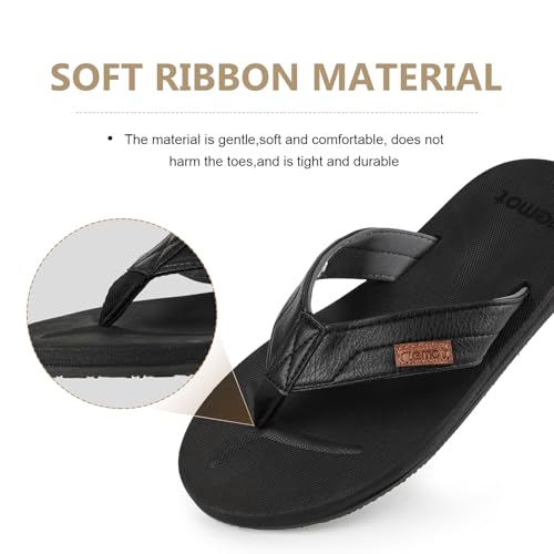 riemot Men's Flip Flops Lightweight Soft Comfortable Quick-Dry Thong Sandals with Arch Support Indoor and Outdoor Non-Slip Slip on Slippers for Beach3
