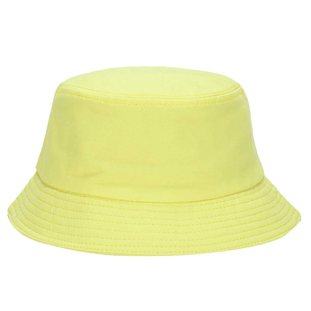 Niue Boy's & Girl's Cotton Fishermen Bucket Summer Outdoor Fishing Picnic Cap Hat-(Yellow)
