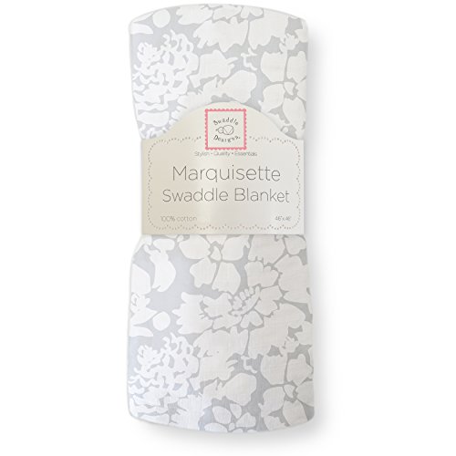 Image of SwaddleDesigns Marquisette Receiving Swaddle Blanket for Baby Boys & Girls, Soft Premium Cotton Muslin, Best Shower Gift, Sterling Lush, Parent Picks Award Winner