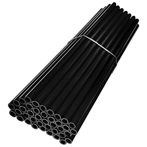 cyclingcolors 72x Couvre Rayon Roue Avant arrière Jante Tube Paille Fendue 235 mm (21 Pouces) idéal vélo BMX Fixie Moto cyclomoteur Pit Dirt Cross (Noir)