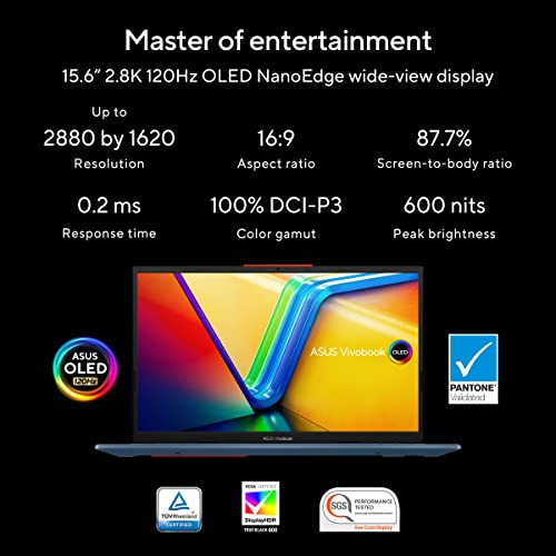 ASUS Vivobook S 15 OLED (2023), Intel Core EVO i5-13500H, 13th Gen, 16GB RAM, 512GB SSD, 2.8K OLED 120Hz, 15.6"/39.62cm, Windows 11, MS Office... - Image 3