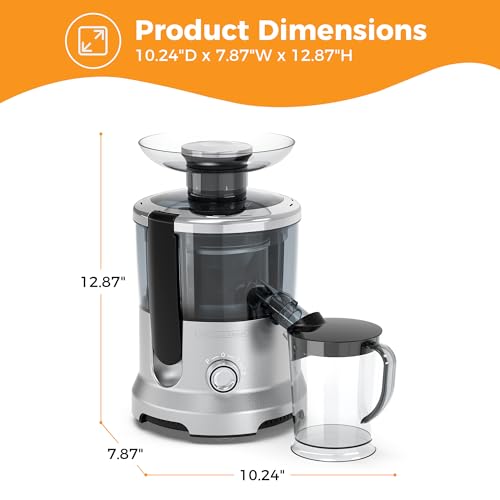 Image of NEWBULIG Centrifugal Juicer, 2.5 inch Feed Chute, Silver
