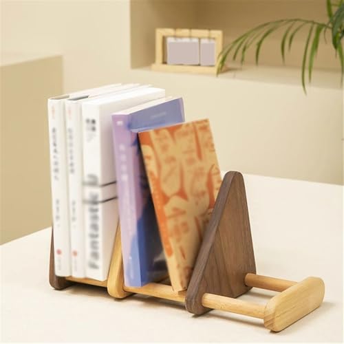 Bibliothèque de bureau debout réglable avec structure à trois triangles stables en bois - 7
