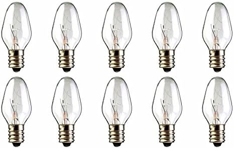 OCS Parts Bulbs for Scentsy Plug-in Nightlight Warmer Wax Diffuser, 15W 120V - 10-Pack -