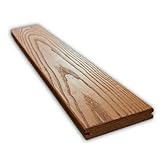Terrassendielen Thermoesche Thermoholz Holzterrasse Glatt Nut-Profil 20x130x1400 mm Premium 5-er Pack