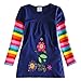 VIKITA Toddler Girl Flower Dress Cotton Long Sleeve Knee Length Little Girls Dresses H5802LONG 5T