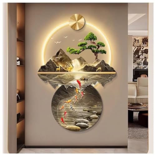 Sculpture murale de paysage 3D lumineuse haut de gamme 50x75cm