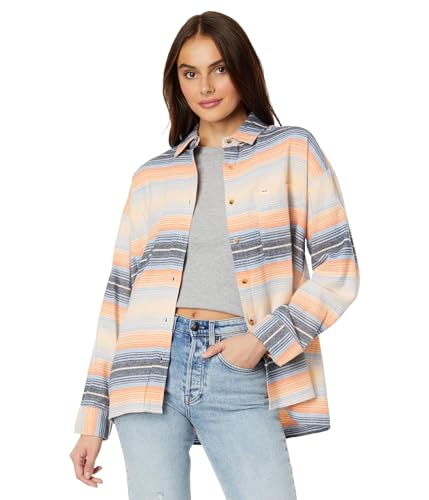 Rip Curl Trippin Long Sleeve Flannel Mid Blue LG