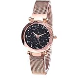 星空 女性 時計 ブレスレット 磁石 網帯 ラインストーン 水晶 腕時計 ダイヤモンド ウォッチ