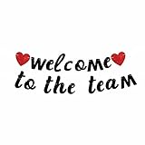 Vrogadso Welcome to The Team Banner Black Glittery New Employee Member Welcome Banner Decorations for Office Party