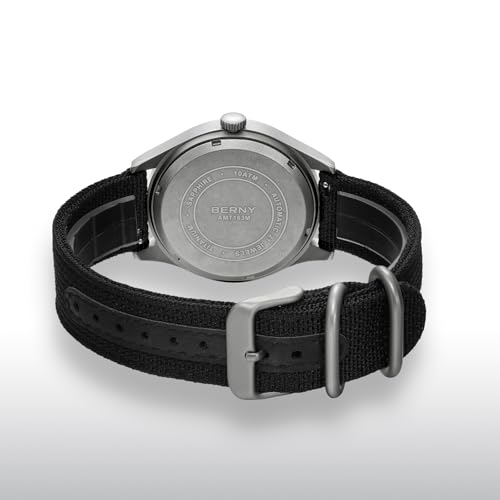 Image of BERNY Automatic Titanium Watch for Men 10ATM Waterproof Men's Field Watch Super Luminous Male Analog Mechanical Military Wrist Watch AR Sapphire Crystal Date Calendar Birthday Present