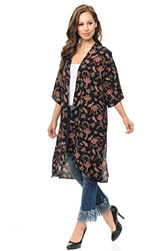 Auliné Collection Womens USA MADE Casual Cover Up Cape Gown Robe Cardigan Kimono3