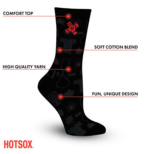 Hot Sox Womens Conversation Starter Novelty Casual Fashion Socks Hosiery, Happy Birthday/Black, 4 10 Us #TOP1