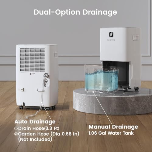 Image of 80 Pints Energy Star Dehumidifier for Basement with Drain Hose, 6000 Sq. Ft