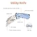 Amazon Basics Folding Utility Knife, Lightweight Aluminum Body with Holster, Light Blue