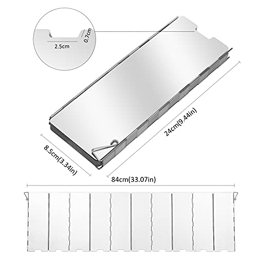 Uning Camp Stove Windscreen, 10 Plates Lightweight Folding Outdoor Picnic Cooker Stove Wind Screen Windshield For Camping Stove Backpacking Stove Butane Stoves Alcohol Stoves #TOP1