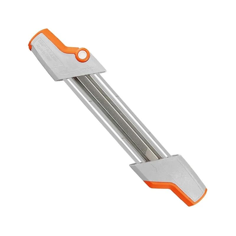 Afilador de cadena de motosierra 2 en 1, Lima fácil de 4,0mm/4,8mm, lima de afilado de cadena de motosierra for sierra de cadena, joyería de piedra(Orange White,4.8mm)