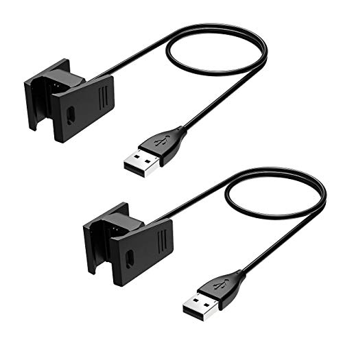 Fitbit Charge 2 Cargador | ATA® Fitbit Charge 2 Cable de carga | Reemplazo USB Cable cargador Cable de carga Cradle Dock adaptador para Fitbit Carga 2 Wristband Fitness Cardio. [Garantía de por vida]