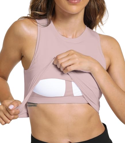 Image of Sports Bras for Women Removable Padded Athletic Yoga Running Crop Tops Sleeveless Gym Workout Tops