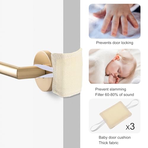 Image of 3 Pcs Door Slam Silencer, Baby Door Latch Cover for Slamming Noise Reducing Latch Cover Baby Doors Slam Stopper Quiet Close Cushion Pads Prevent from Locking