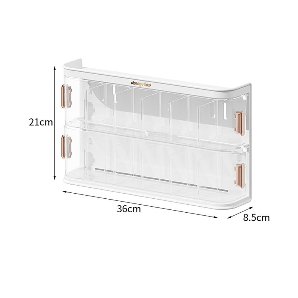 Organizador de Armario, Organizador de Bragas montado en la Pared, Caja de Almacenamiento de Ropa Interior, para Calcetines, lencería y Corbatas,Blanca